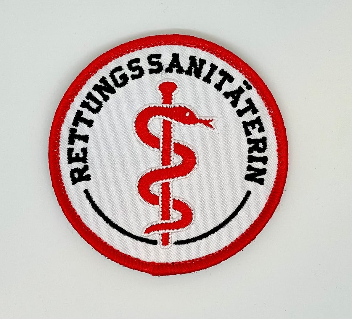 Rettungssanitäterin Stoffaufnäher/Patch Klett (8cm Durchmesser)