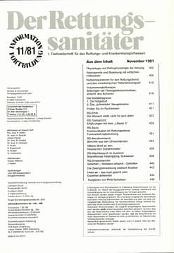 Der Rettungssanitäter 11/1981