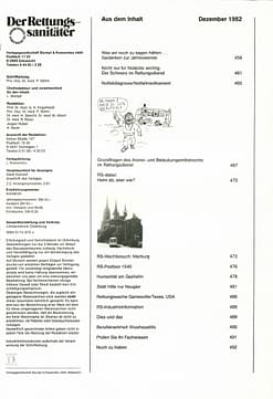 Der Rettungssanitäter 12/1982