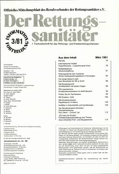 Der Rettungssanitäter 03/1981