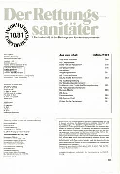Der Rettungssanitäter 10/1981