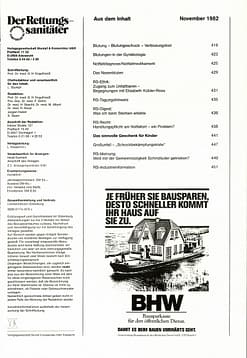 Der Rettungssanitäter 11/1982