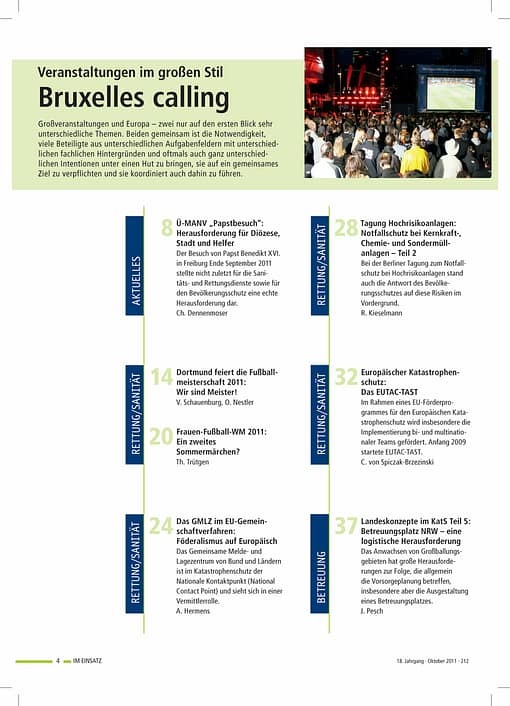 IM EINSATZ 05/2011 - Großveranstaltungen und Europa