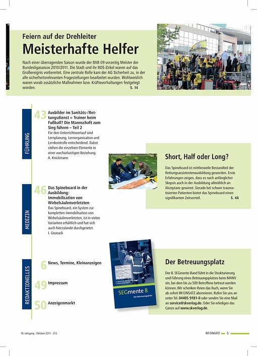 IM EINSATZ 05/2011 - Großveranstaltungen und Europa