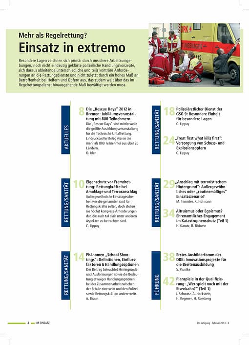 IM EINSATZ 01/2013 - Einsatz „in extremo“