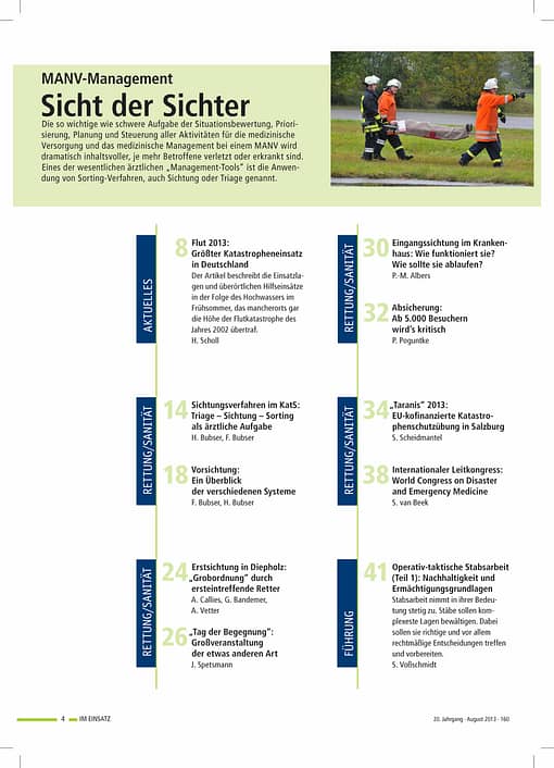 IM EINSATZ 06/2013 - Solidarität im Bevölkerungsschutz