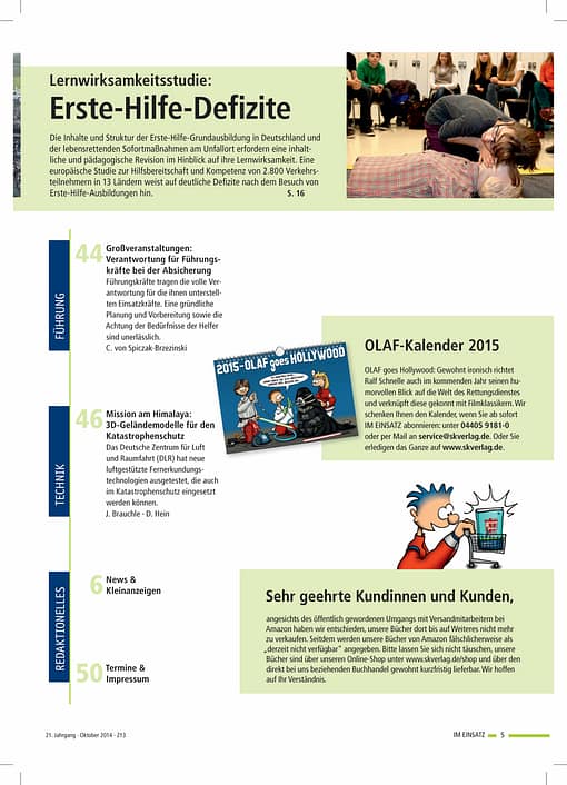 IM EINSATZ 05/2014 - Sicherheitskonzepte müssen gelebt werden