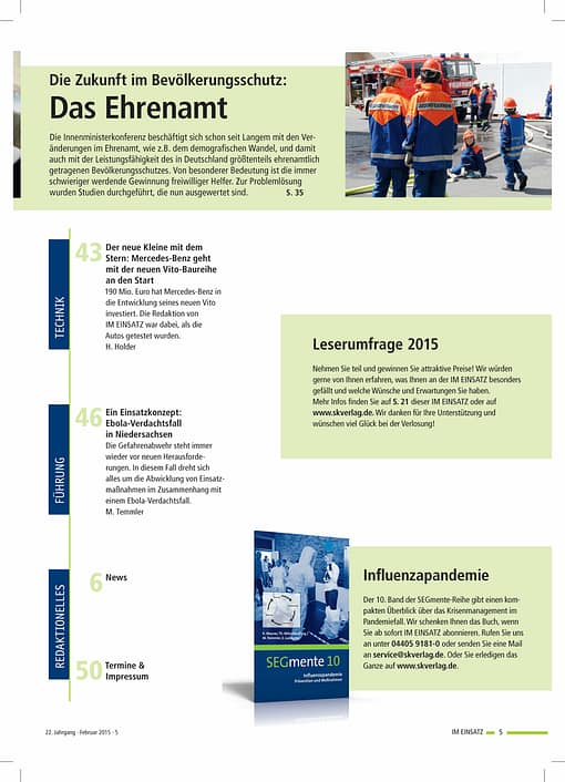 IM EINSATZ 01/2015 - Kein Grund zur Sorge?
