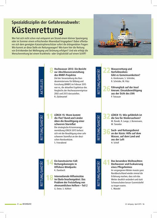 IM EINSATZ 02/2015 - Spezialdisziplin der Gefahrenabwehr