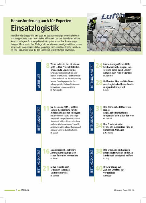 IM EINSATZ 04/2015 - Herausforderung auch für Experten