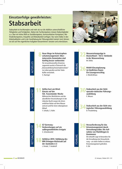 IM EINSATZ 05/2015 - Führung für den Krisenfall