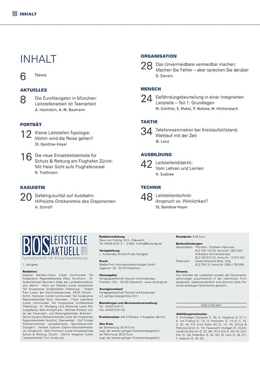 BOS LEITSTELLE AKTUELL 1/2011 - Kernprozesse der Notrufabfrage