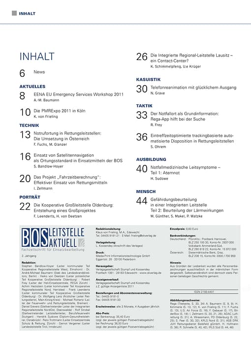 BOS LEITSTELLE AKTUELL 1/2012 - Ortung