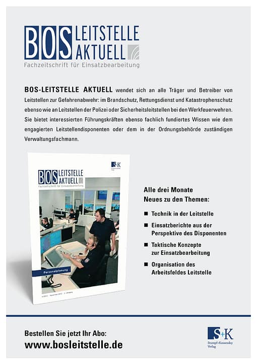 BOS LEITSTELLE AKTUELL 4/2012 - Personalplanung