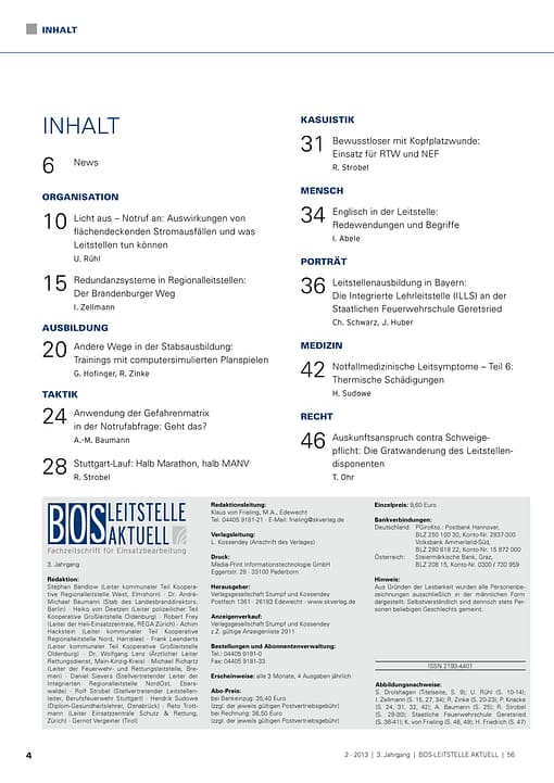 BOS LEITSTELLE AKTUELL 2/2013 - Risikomanagement