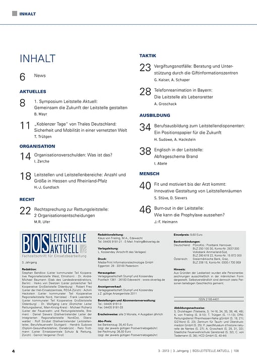 BOS LEITSTELLE AKTUELL 3/2013 - Recht