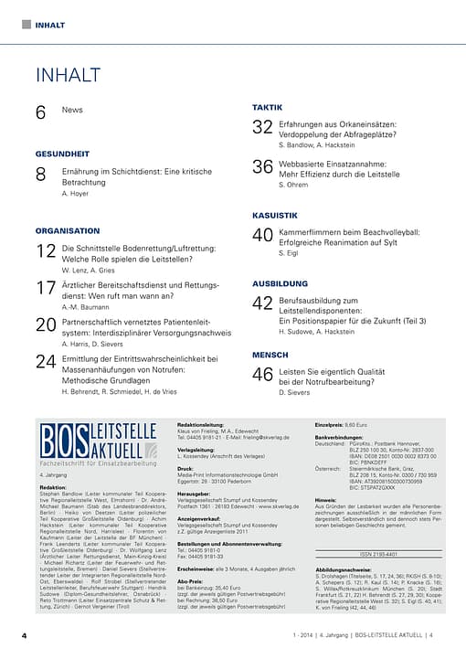 BOS LEITSTELLE AKTUELL 1/2014 - Schnittstellen