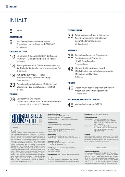 BOS LEITSTELLE AKTUELL 1/2015 - Personalentwicklung