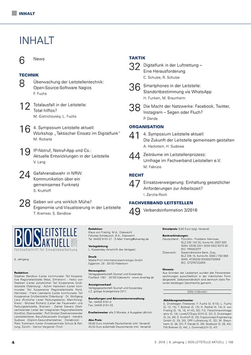 BOS LEITSTELLE AKTUELL 3/2016 - Telefon-Soforthilfe