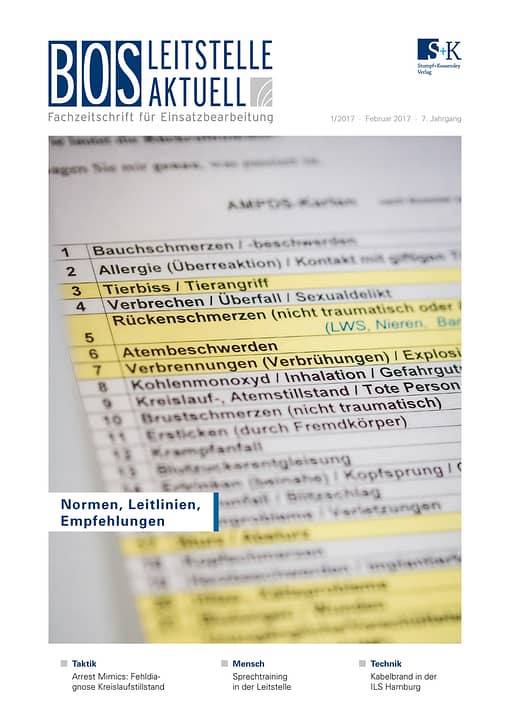 BOS LEITSTELLE AKTUELL 1/2017 - Normen, Leitlinien, Empfehlungen