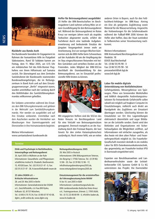IM EINSATZ 02/2005 - Südostasien nach der Katastrophe