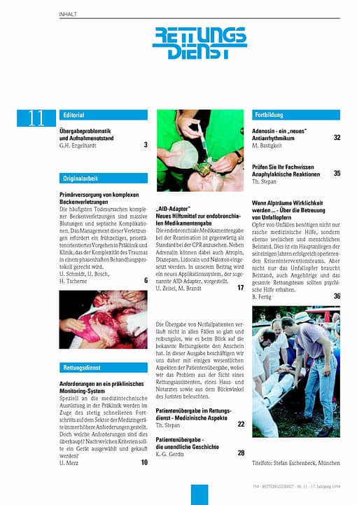 RETTUNGSDIENST 11/1994