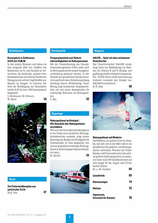 RETTUNGSDIENST 11/1994