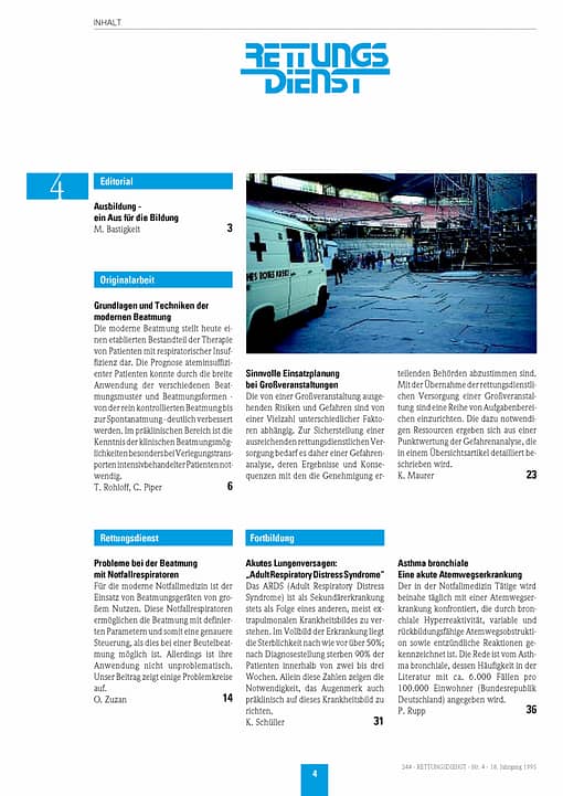 RETTUNGSDIENST 04/1995
