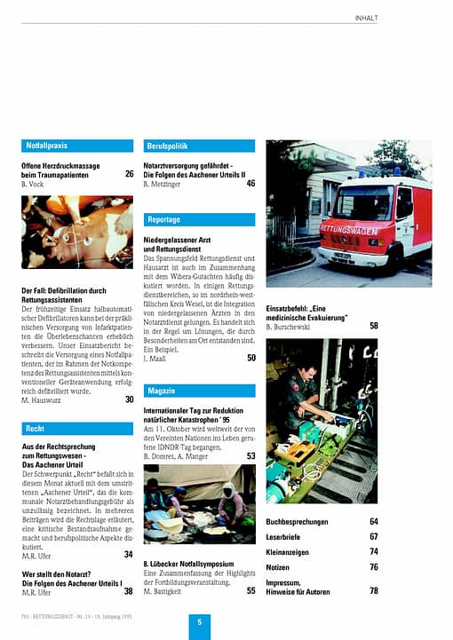 RETTUNGSDIENST 10/1995