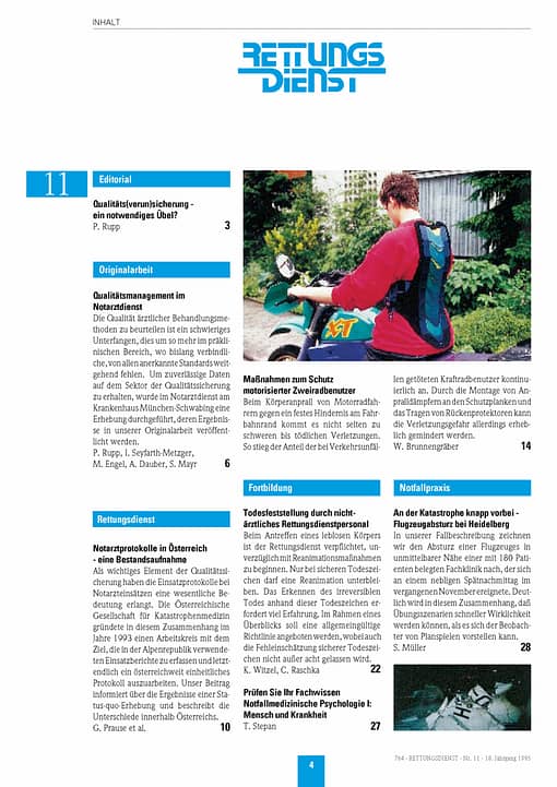 RETTUNGSDIENST 11/1995