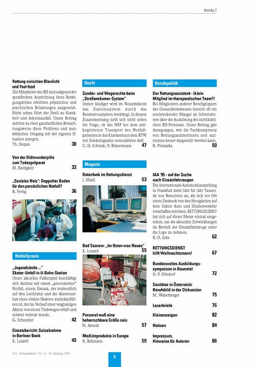 RETTUNGSDIENST 12/1995