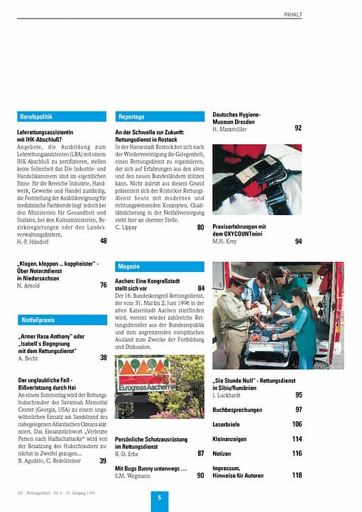 RETTUNGSDIENST 04/1996