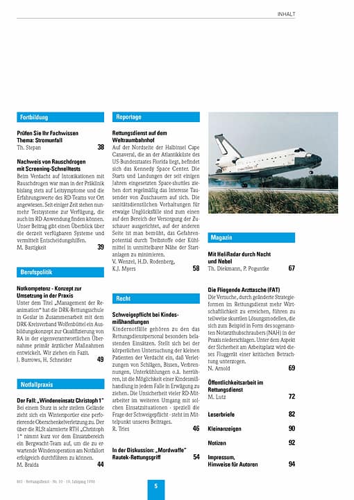 RETTUNGSDIENST 10/1996