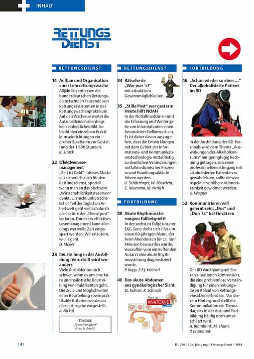 RETTUNGSDIENST 11/2001