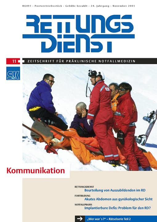RETTUNGSDIENST 11/2001