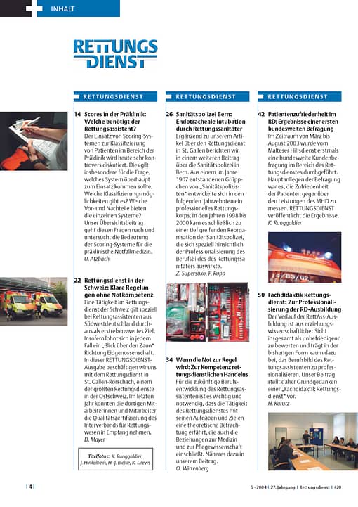 RETTUNGSDIENST 05/2004
