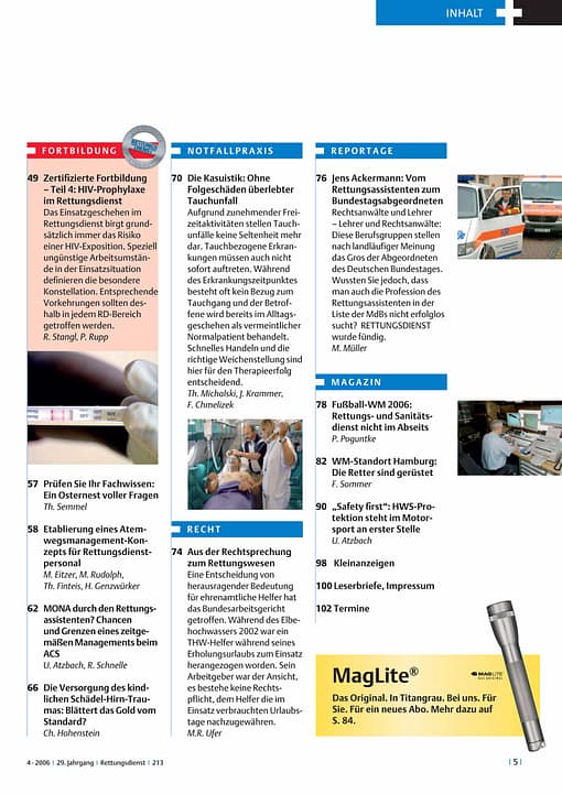 RETTUNGSDIENST 01/2006