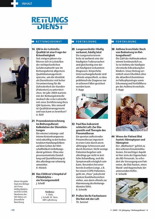 RETTUNGSDIENST 01/2009