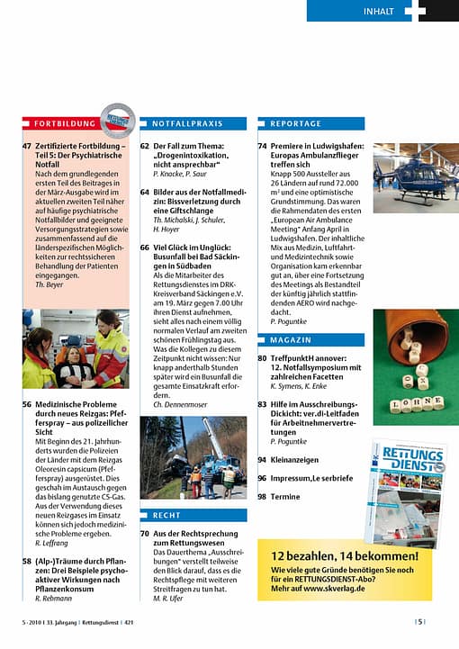 RETTUNGSDIENST 05/2010
