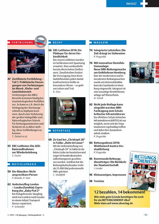 RETTUNGSDIENST 01/2011