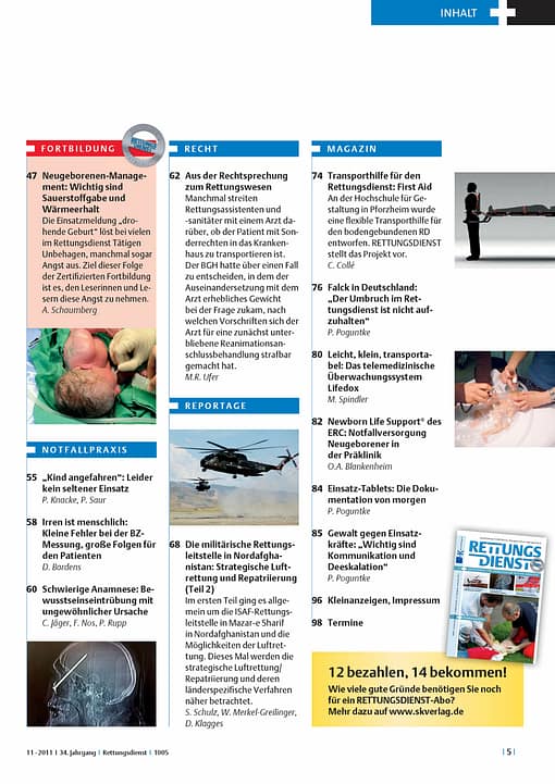RETTUNGSDIENST 11/2011