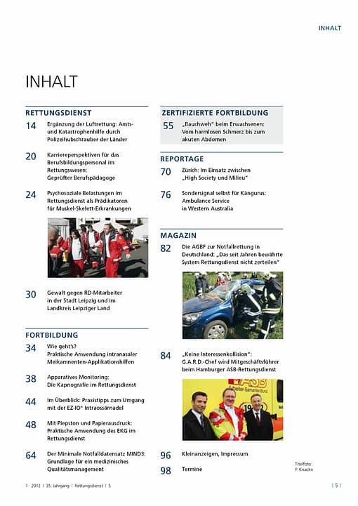 RETTUNGSDIENST 01/2012