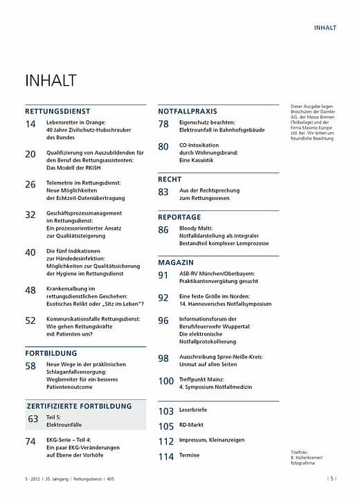 RETTUNGSDIENST 05/2012