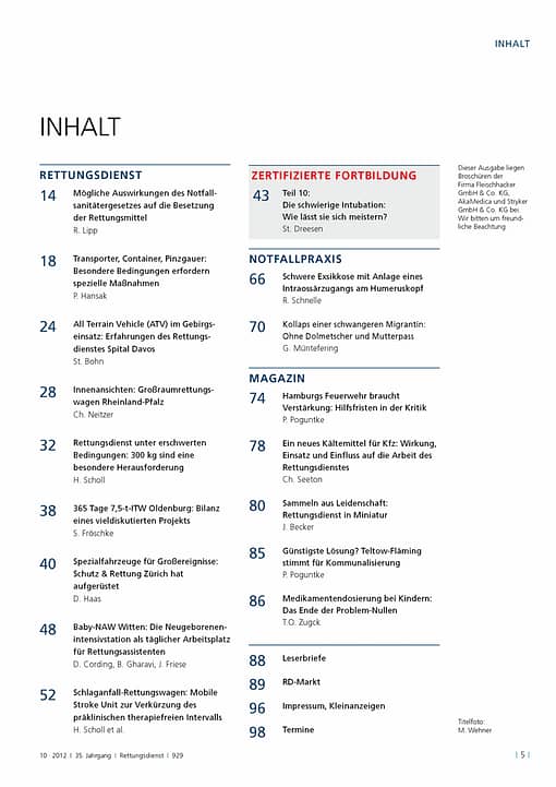 RETTUNGSDIENST 10/2012