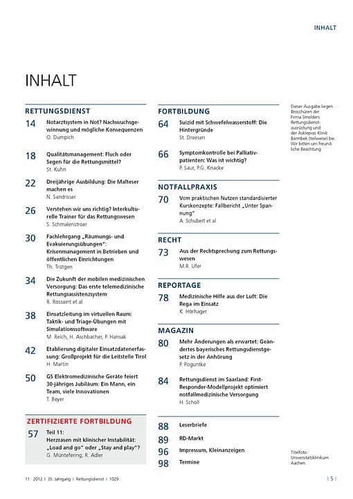 RETTUNGSDIENST 11/2012
