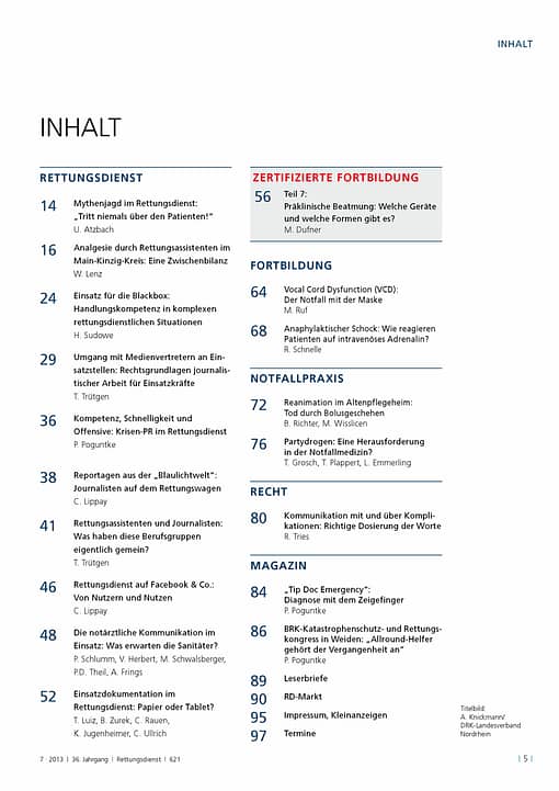 RETTUNGSDIENST 07/2013