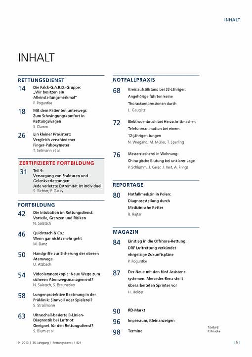 RETTUNGSDIENST 09/2013