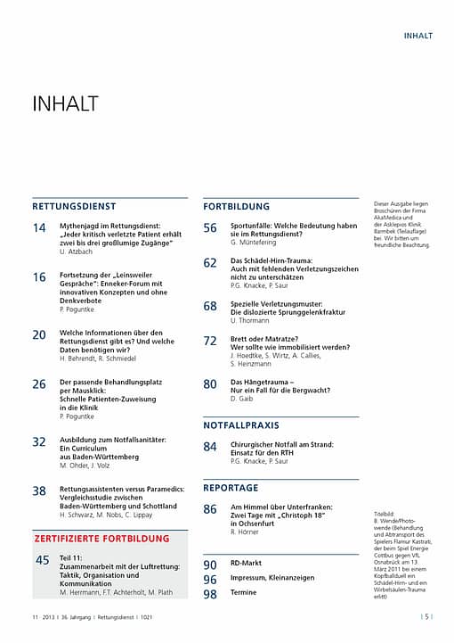 RETTUNGSDIENST 11/2013