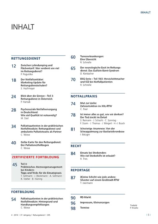 RETTUNGSDIENST 04/2014