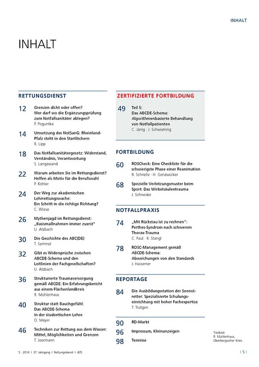 RETTUNGSDIENST 05/2014